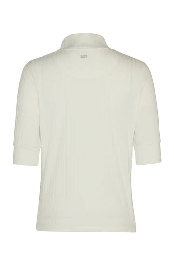 Swing Out Sister Ribbed Zip Neck Polo Top