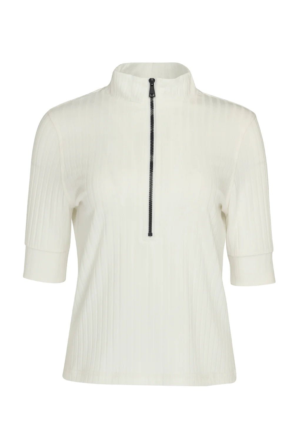 Swing Out Sister Ribbed Zip Neck Polo Top