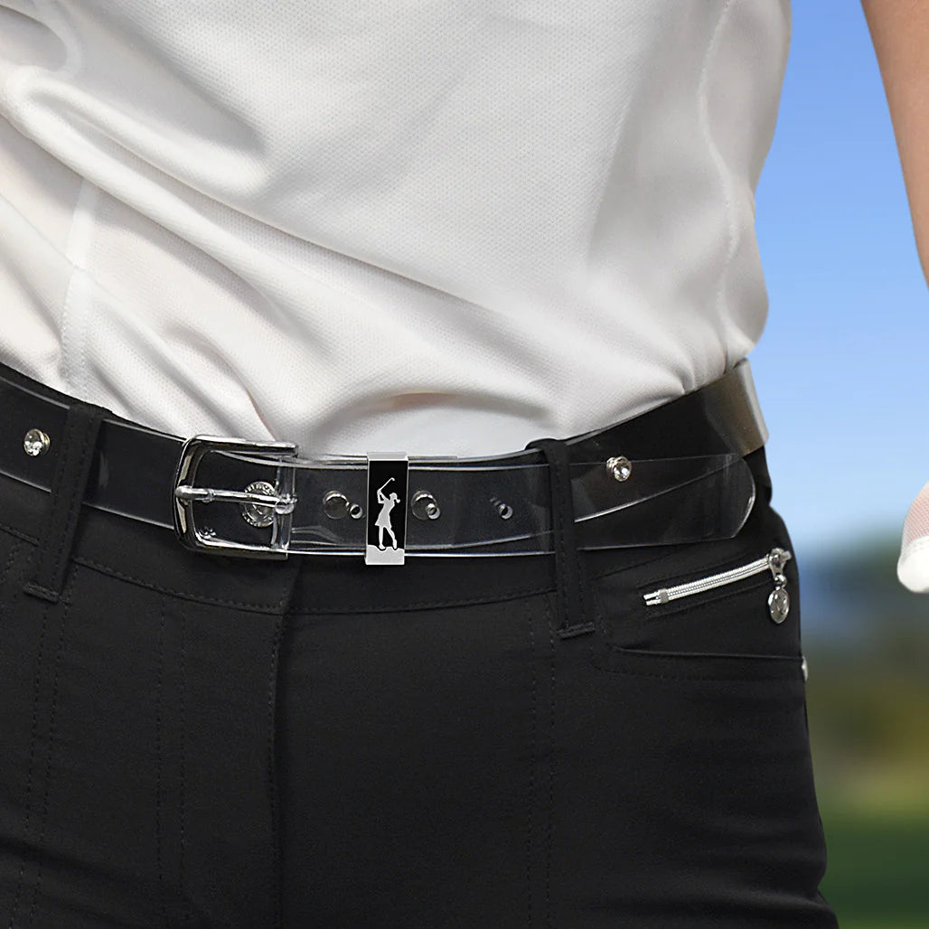 Clear Crystal Ladies Golf Belt