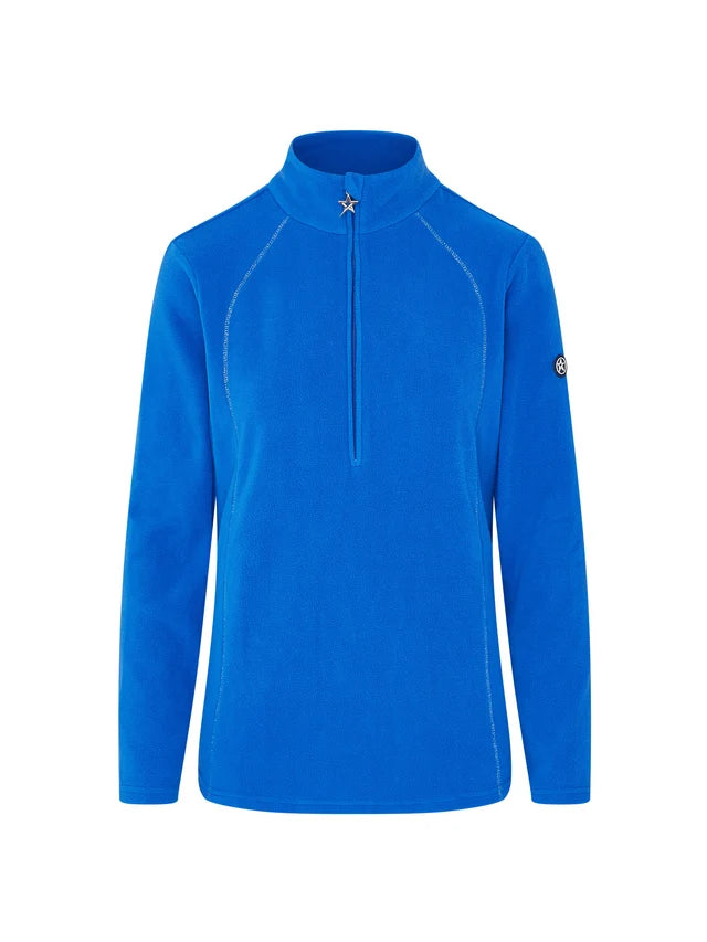 Swing out Sister Frankie 1/4 Zip Fleece in Dazzling Blue