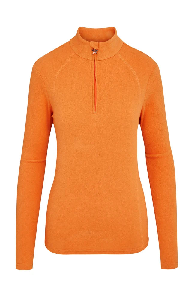 Swing out Sister Frankie 1/4 Zip Fleece in Orange Fizz