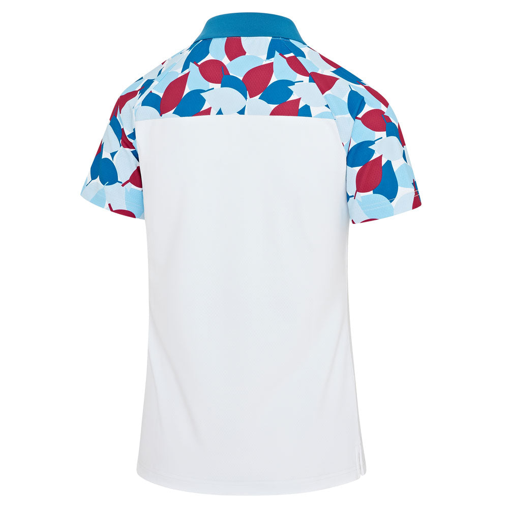 Island Green Leaf Print Short Sleeve Polo