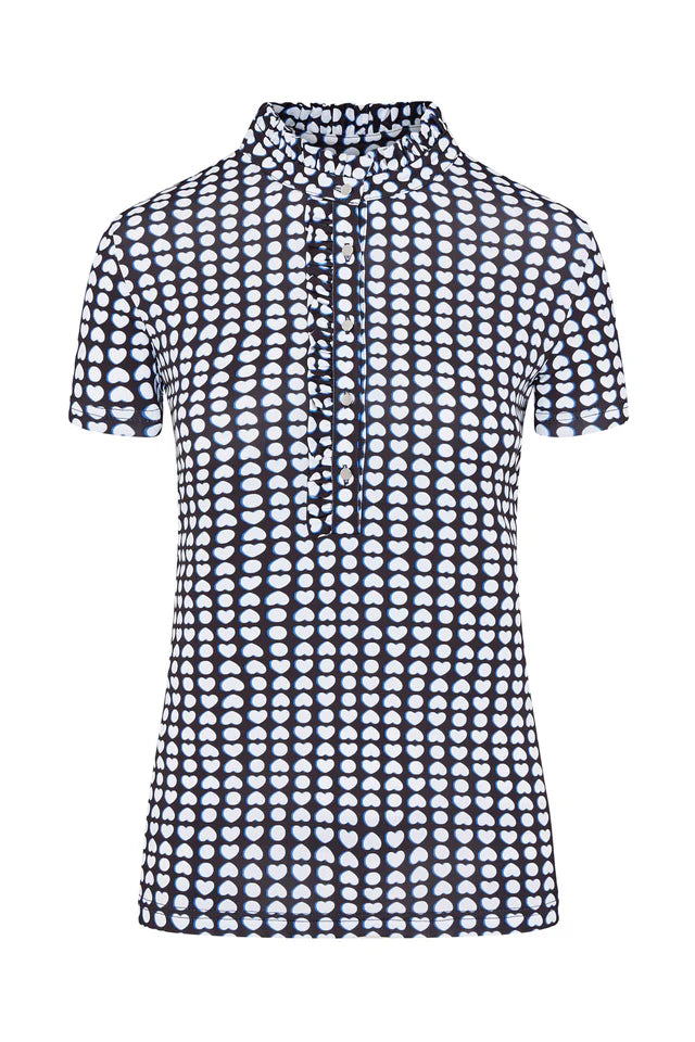Swing out Sister Leona Cap Sleeve Frill Polo