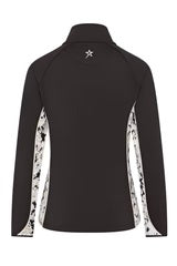 Swing out Sister Maisy 1/4 Zip Midlayer in Black & Sand
