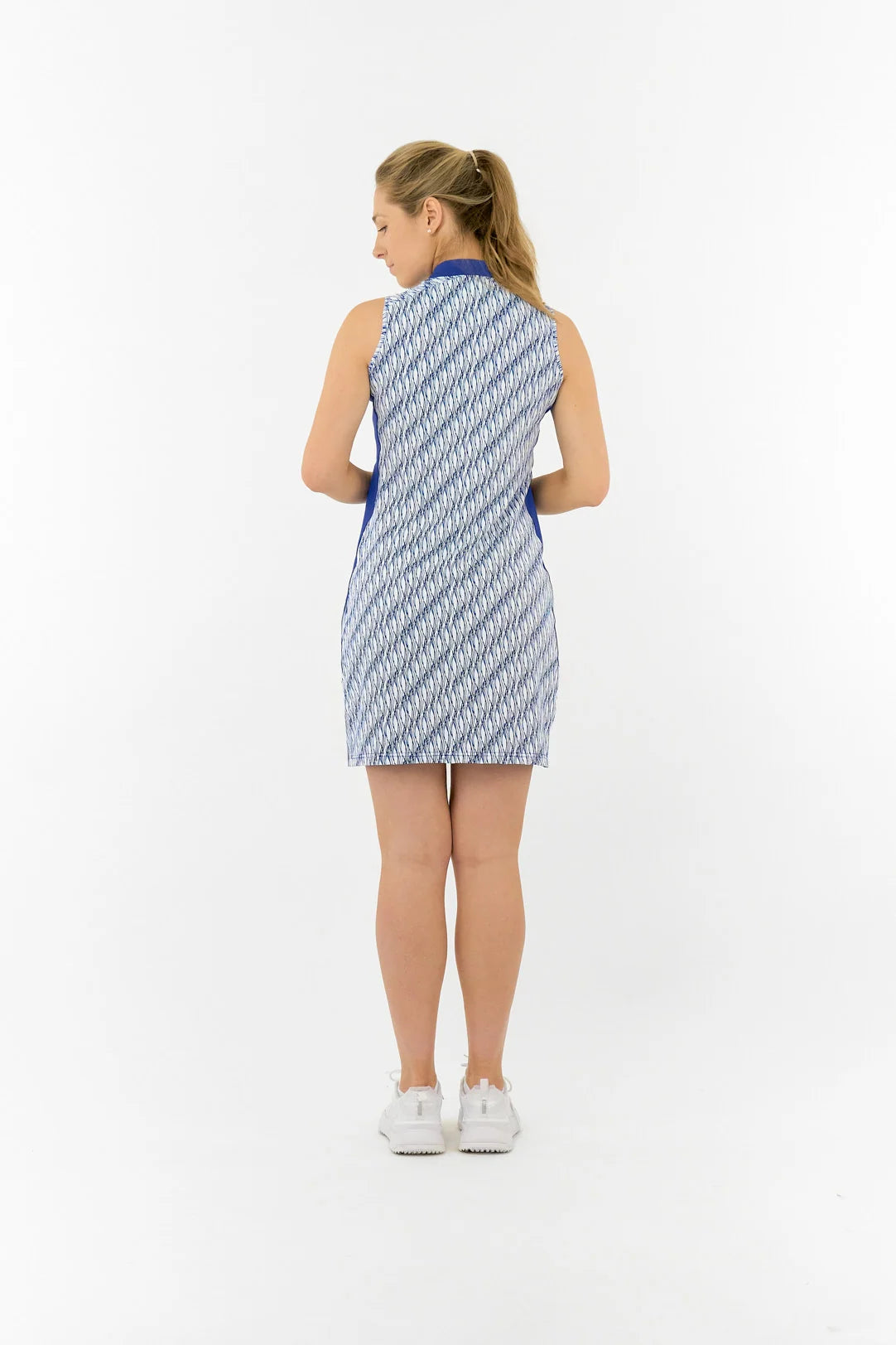 Laura Sleeveless Dress in Tidal Wave Print