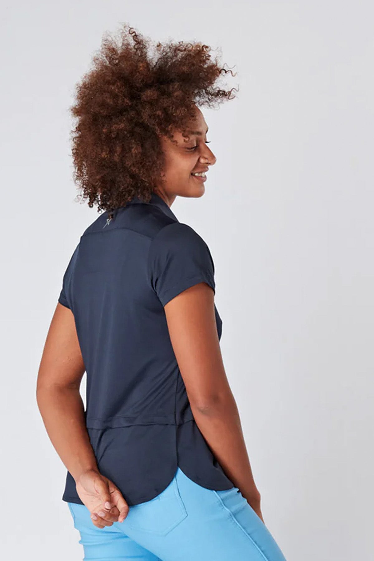 Swing Out Sister Amelie Navy Cap Sleeve Polo Top