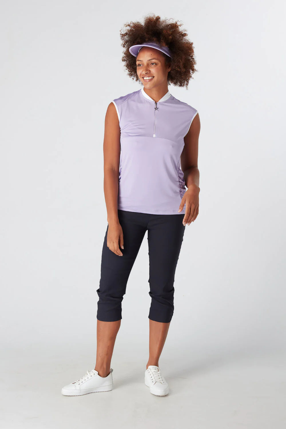 Swing Out Sister Christy Sleeveless Lavender Polo Top