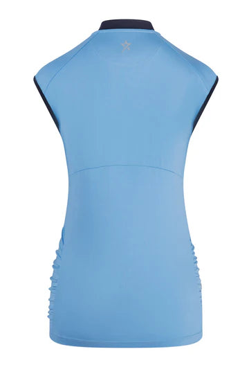 Swing Out Sister Christy Sleeveless Tranquil Blue Polo Top