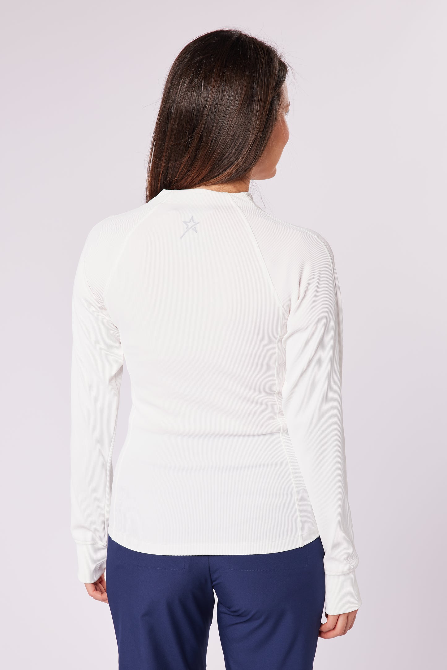 Swing out Sister Peach Elite Lightweight White Full Zip Jacket