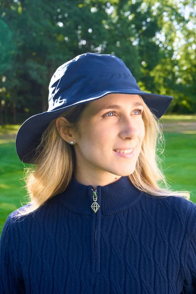 Ladies Golf Waterproof Mesh Lined Rain Hat Navy