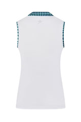Swing Out Sister Zest Sleeveless Pique Polo in Aquatic Awe