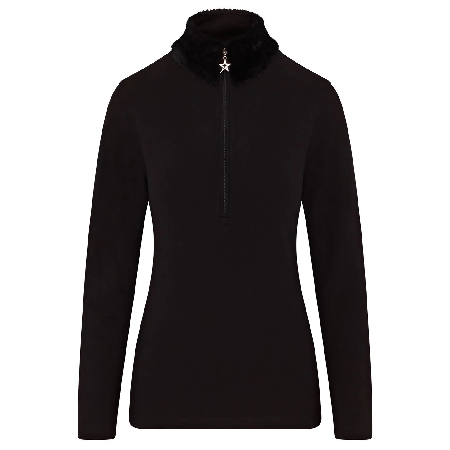 Swing out Sister Faux Fur Midlayer in Pearl Black