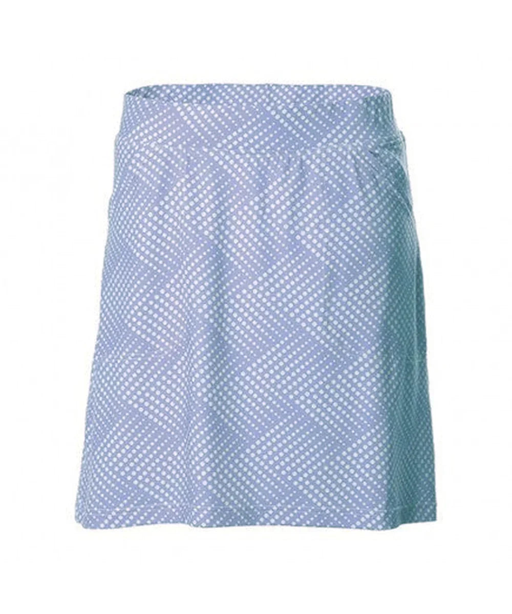 Ladies JRB Glacier Blue pull-on golf skort with adjustable waistband and A-line silhouette