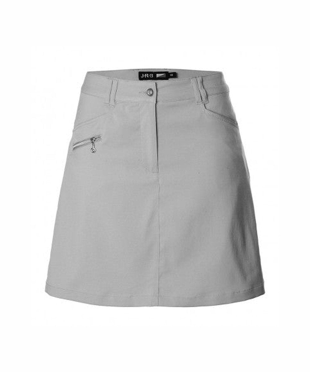 Ladies JRB Light Grey Golf Skort with zip pocket and classic fit in lightweight fabric