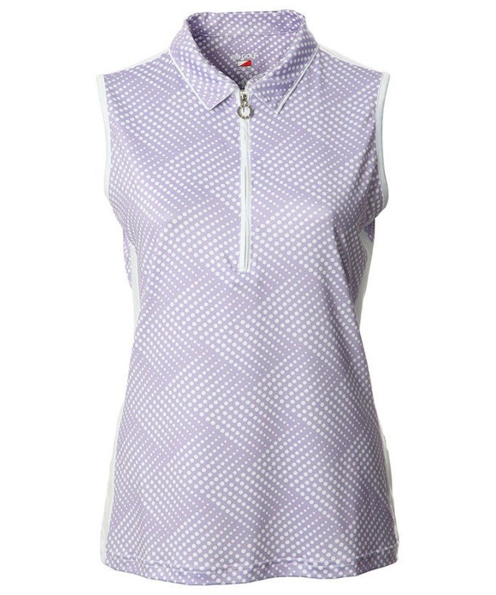 Ladies JRB Lavender Spot Sleeveless Polo Top