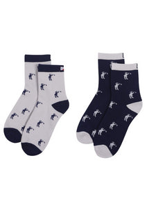 JRB Navy/Grey Ladies Winter Golf Socks