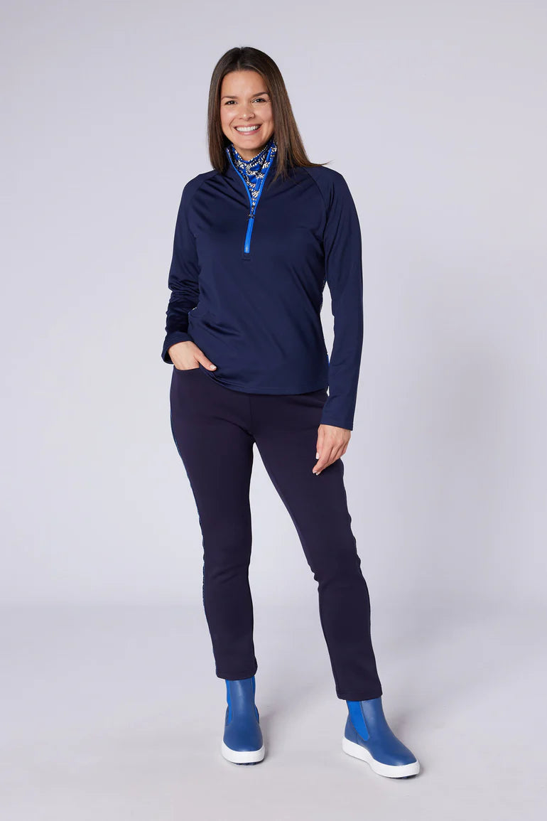 Amber Thermal Fleece Trousers in True Navy