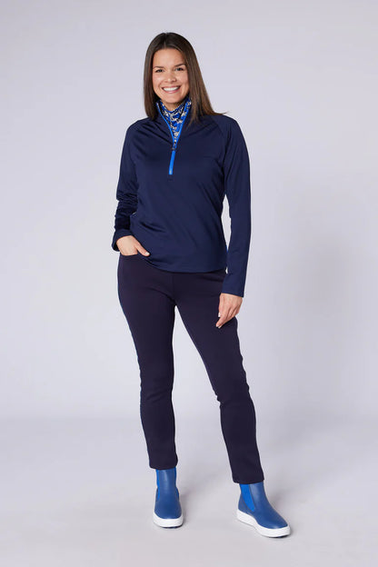 Amber Thermal Fleece Trousers in True Navy