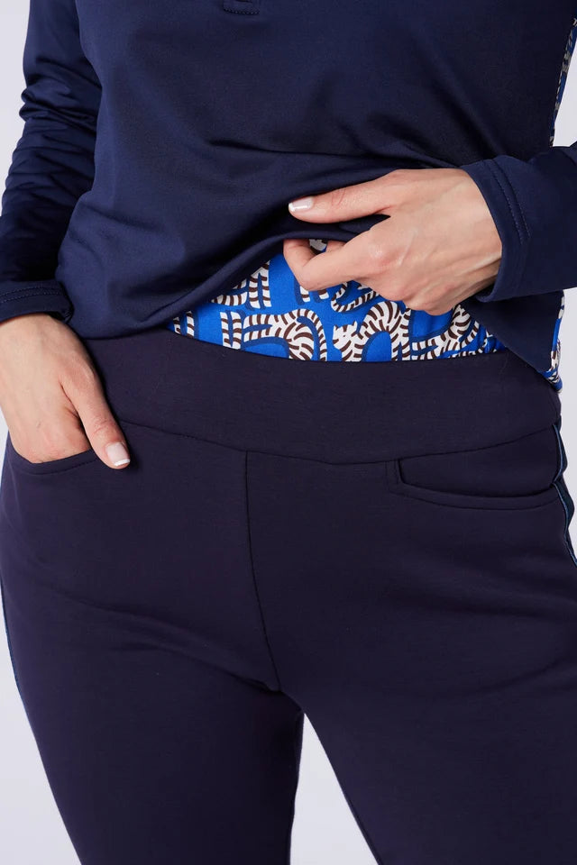 Amber Thermal Fleece Trousers in True Navy