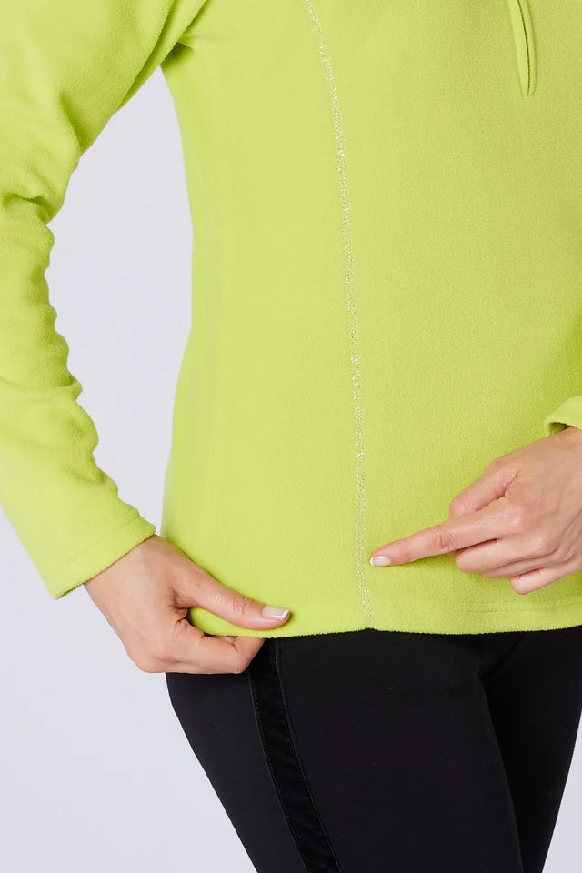 Swing out Sister Frankie 1/4 Zip Fleece in Lynx Lime