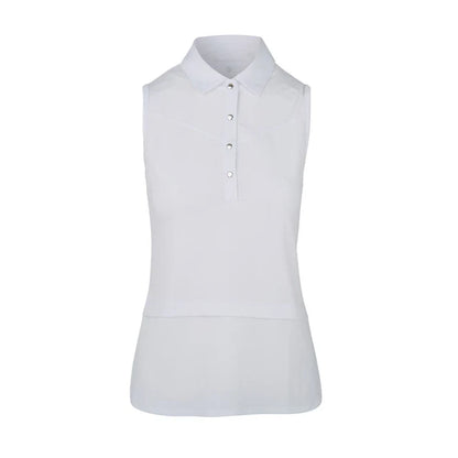 Swing Out Sister Sleeveless Amelia Polo Top in White