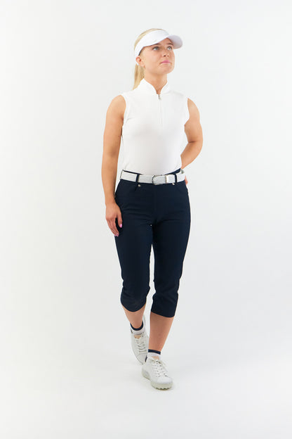 White Stretch Webbed Belt with Motif Detail to Buckle