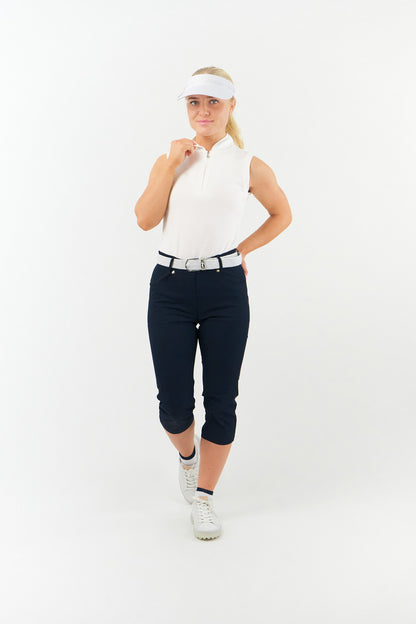 Silver Stretch Webbed Belt with Motif Detail to Buckle