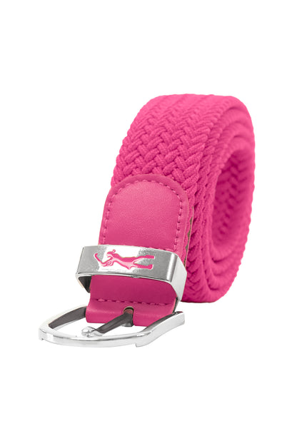 Pink Stretch Webbed Belt with Motif Detail to Buckle