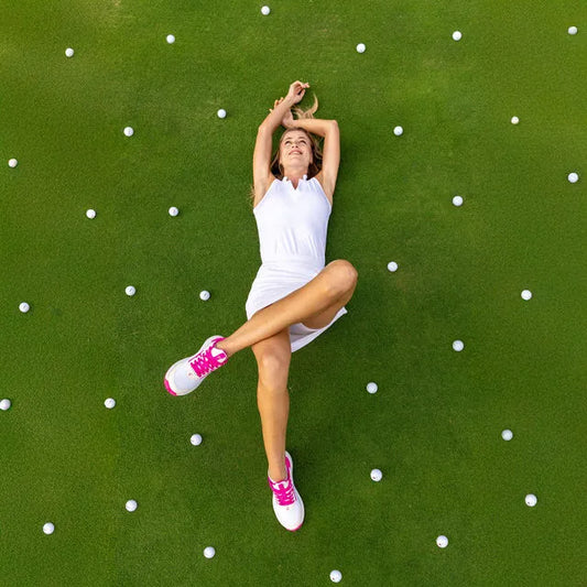 Duca Del Cosma Andiamo Womens Golf Shoes in White & Pink