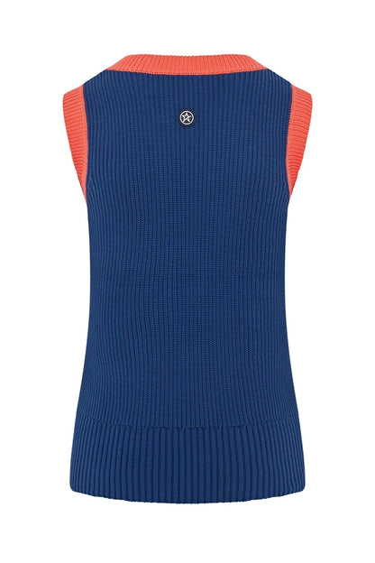 Swing Out Sister Dee Slipover Jumper in Coral and Navy