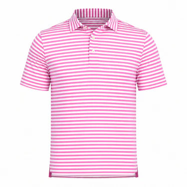 Justin Stripe Polo Super Pink