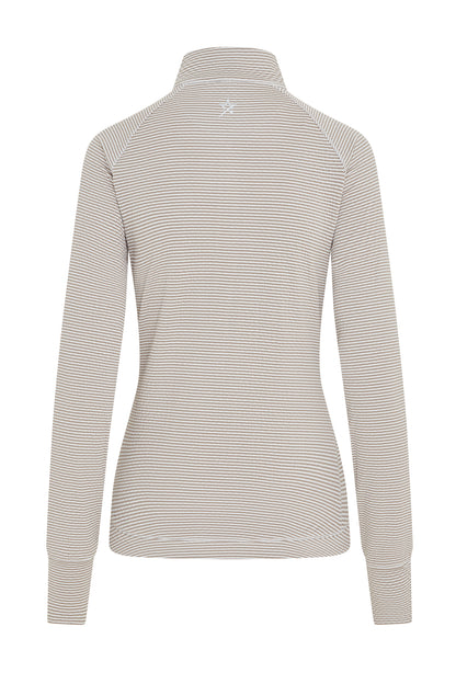 Swing out Sister Lottie Stripe 1/4 Zip Top in Elephant & White