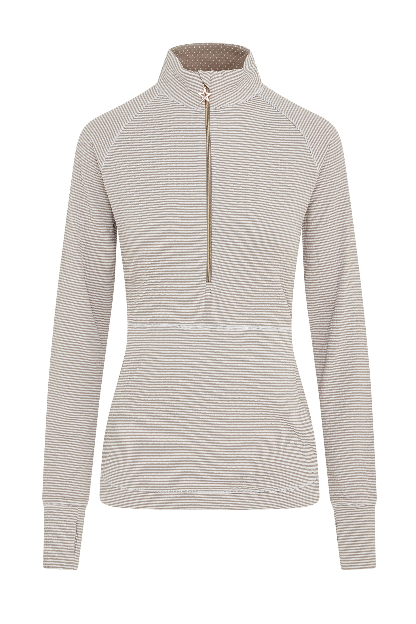 Swing out Sister Lottie Stripe 1/4 Zip Top in Elephant & White