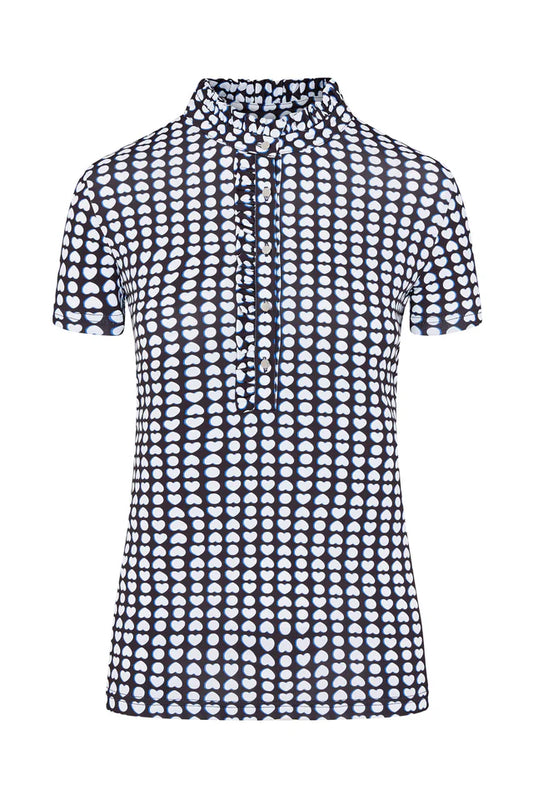 Swing out Sister Leona Cap Sleeve Frill Polo