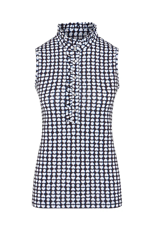 Swing out Sister Leona Sleeveless Frill Polo