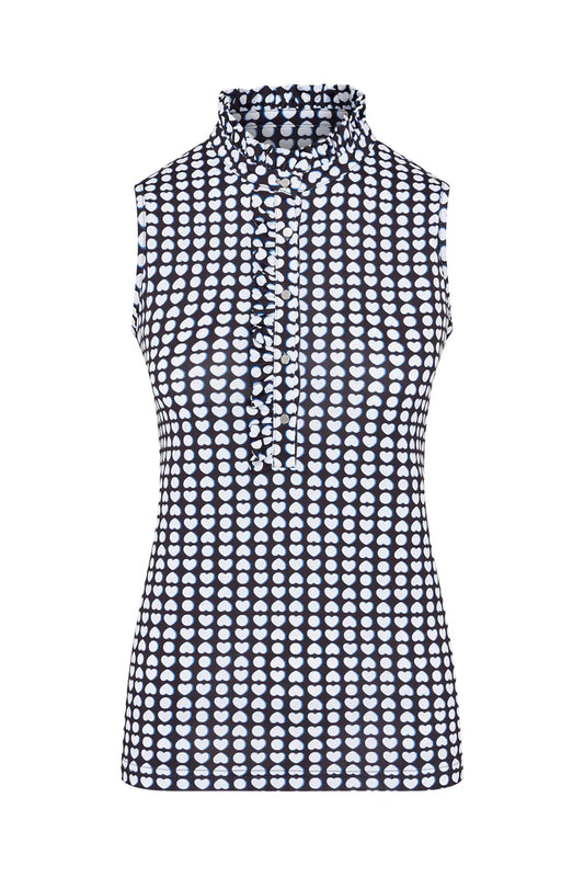 Swing out Sister Leona Sleeveless Frill Polo