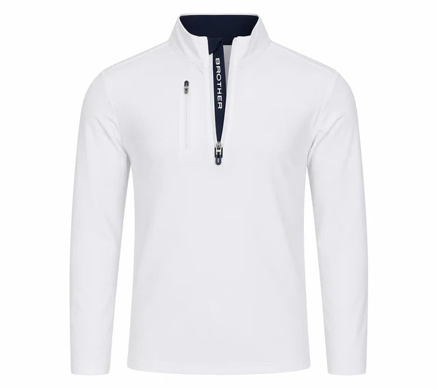 Luke 1/4 Zip Mid Layer White