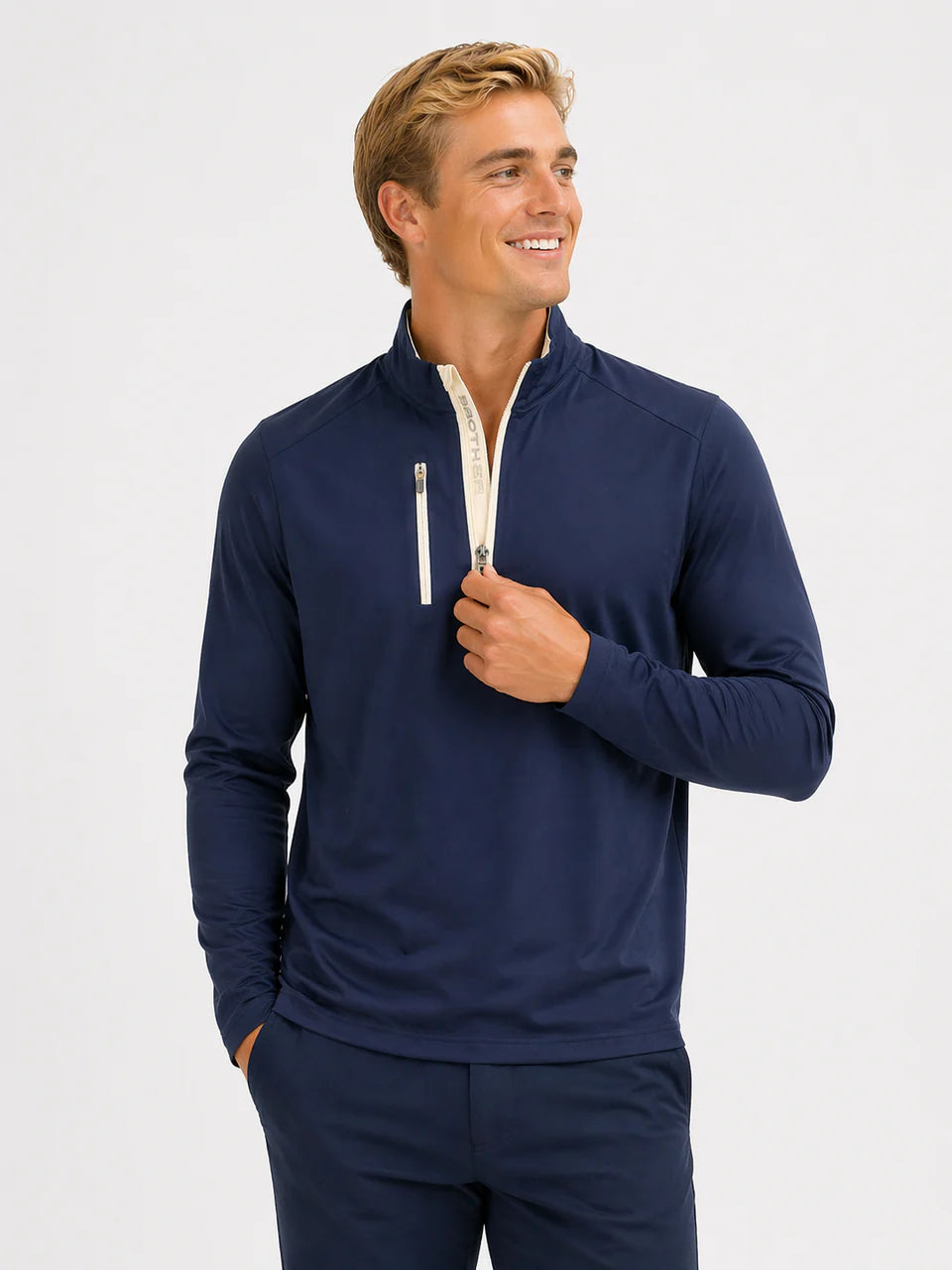 Luke 1/4 Zip Mid Layer Navy