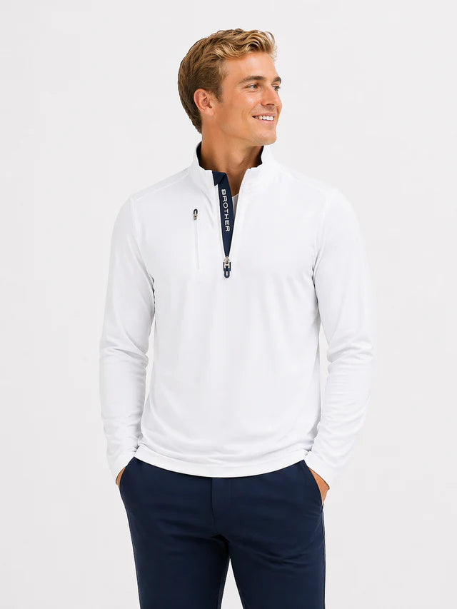 Luke 1/4 Zip Mid Layer White