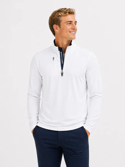 Luke 1/4 Zip Mid Layer White