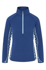 Swing out Sister Maisy 1/4 Zip Midlayer in Twilight Blue & Chambray Blue