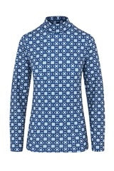 Swing out Sister Olivia Roll Neck in Twilight Blue & Chambray Blue