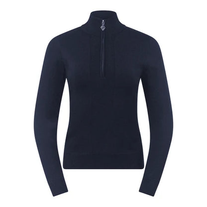 Pure Brace Super Soft Lined Quarter Zip Jumper  Navy