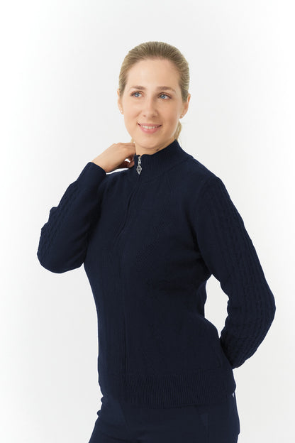 Pure Brace Navy Super Soft 1/4 Zip Lined Sweater