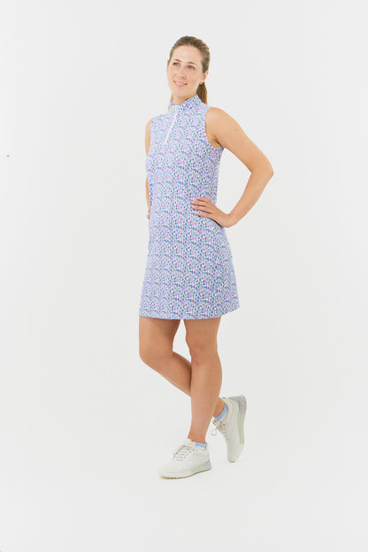Pure Miley Sleeveless Golf Dress in Over Eighteen Print