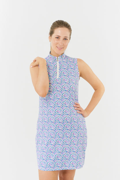 Pure Miley Sleeveless Golf Dress in Over Eighteen Print