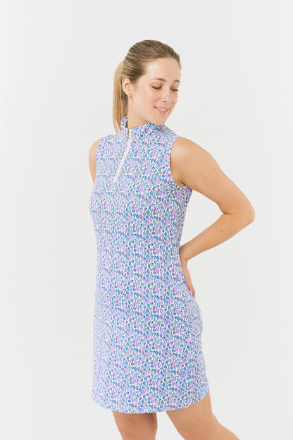 Pure Miley Sleeveless Golf Dress in Over Eighteen Print