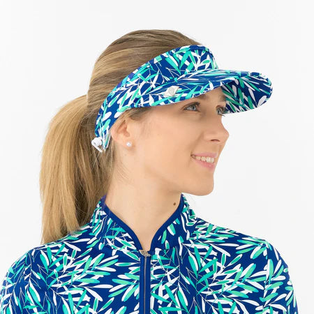 Arielle Telephone Wire Visor in Floating Palms Yale