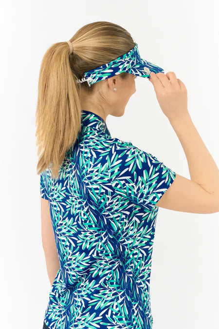 Arielle Telephone Wire Visor in Floating Palms Yale