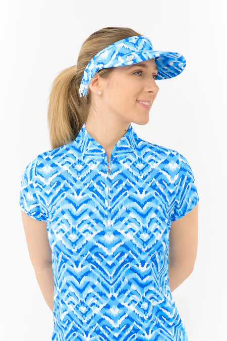 Arielle Telephone Wire Visor in Santorini Skies